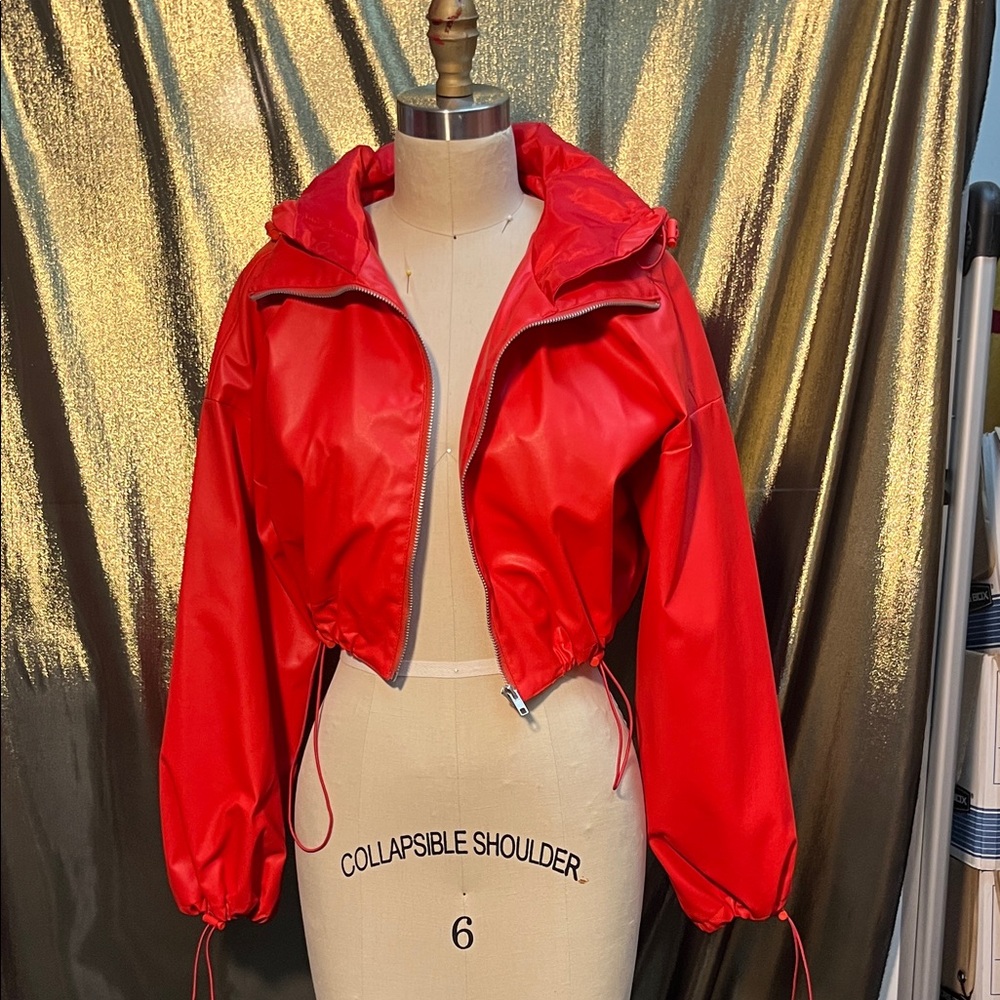 PrettyLittleThing Vegan Leather Bold Red Bomber Jacket ❤️🧥✨